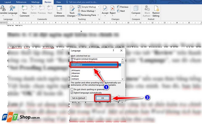 Kiểm tra chính tả trong Word - 02