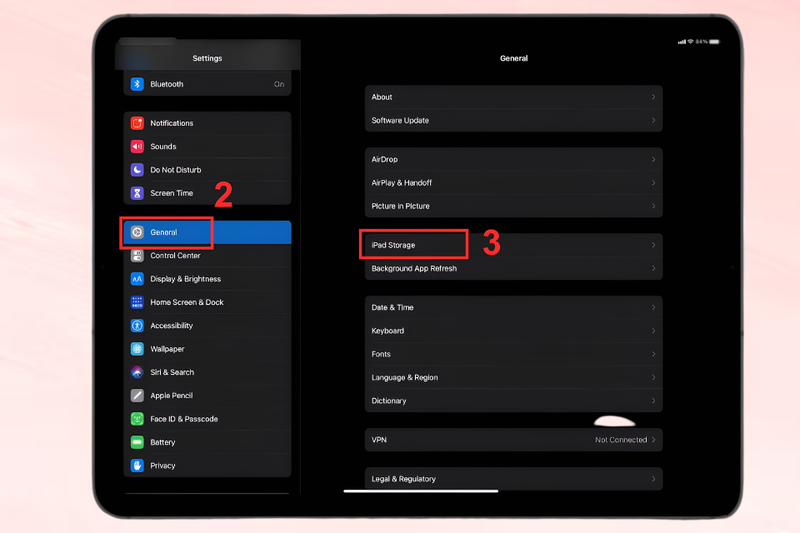 kiểm tra dung lượng bộ nhớ trên iPad 2