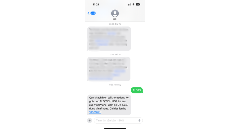 Qua tin nhắn SMS