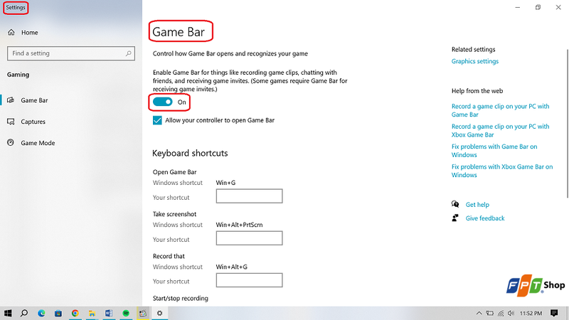 Bật tính năng Game Bar trong Setting