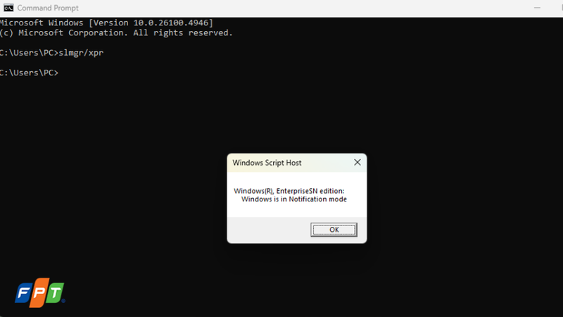 Windows is in Notification mode
