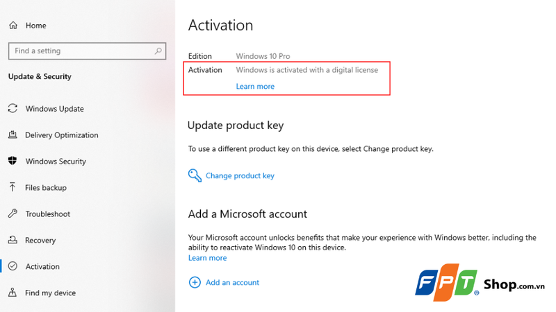 Kiểm tra Windows bản quyền trong Settings 2