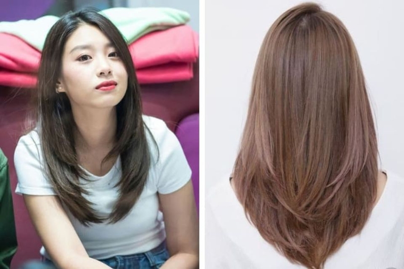 Kiểu tóc cắt chiếc lá layer dài