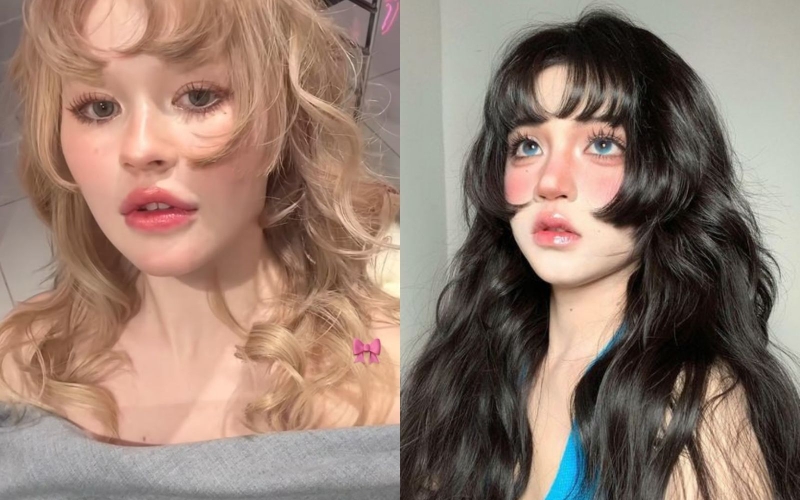 Tóc Hime uốn xoăn nhí nhảnh