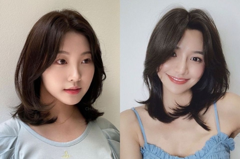 Tóc bob ngang vai rẽ ngôi thanh lịch, thời thượng