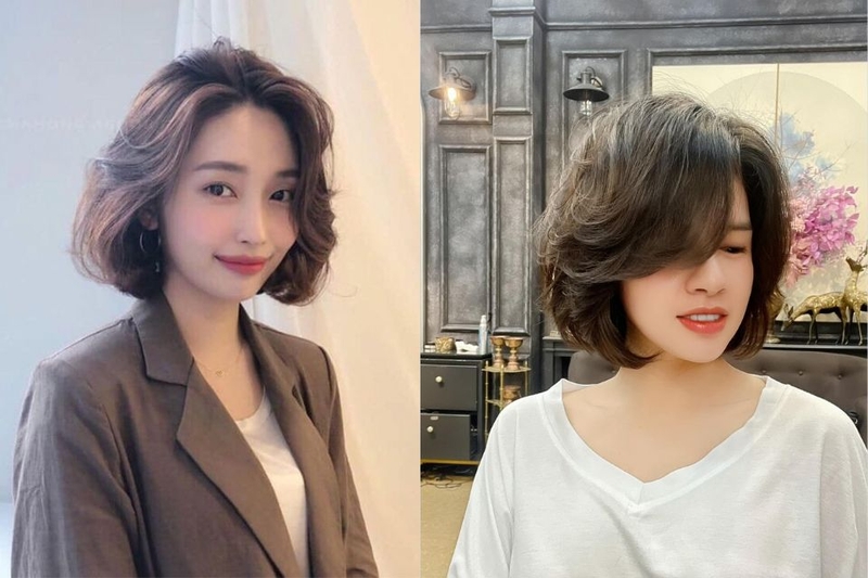 Kiểu tóc ngắn bob uốn xoăn