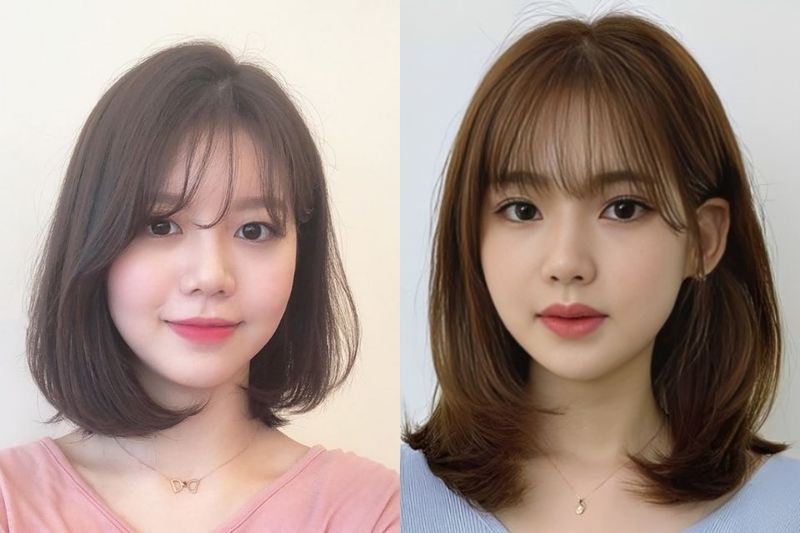 Kiểu tóc ngắn uốn cắt mái thưa