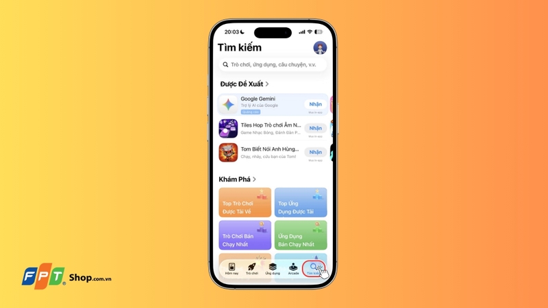 Mở ứng dụng App Store trên iPhone hoặc iPad