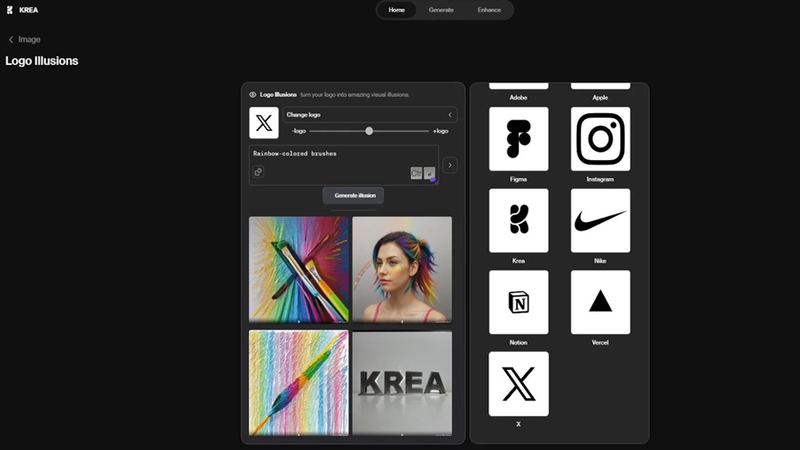 Krea AI đơn giản hóa quá trình thiết kế logo đến mức tối đa