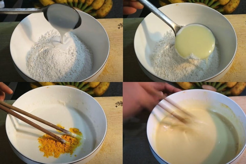 Cách pha bột để làm bánh chuối chiên bằng bột mì