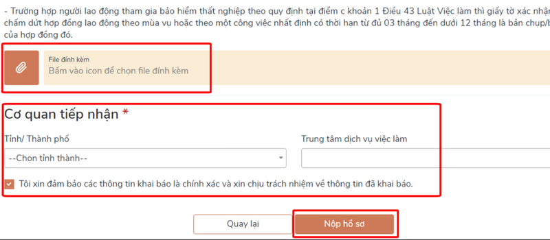 Bạn hãy chọn Cơ quan tiếp nhận để tiếp nhận