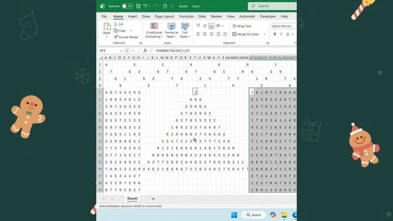 làm cây thông Noel bằng Excel hình 4