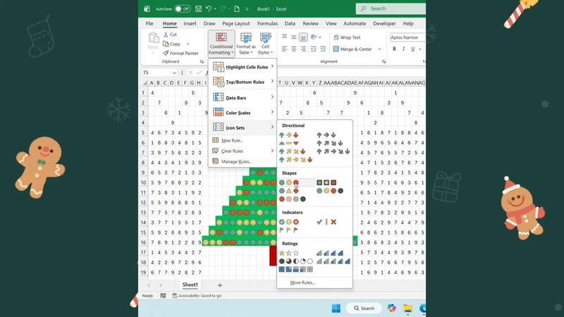 làm cây thông Noel bằng Excel hình 8