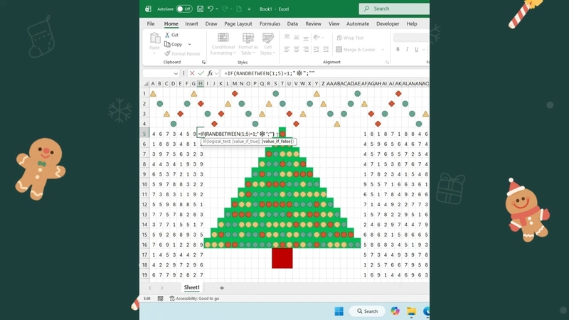 làm cây thông Noel bằng Excel hình 9
