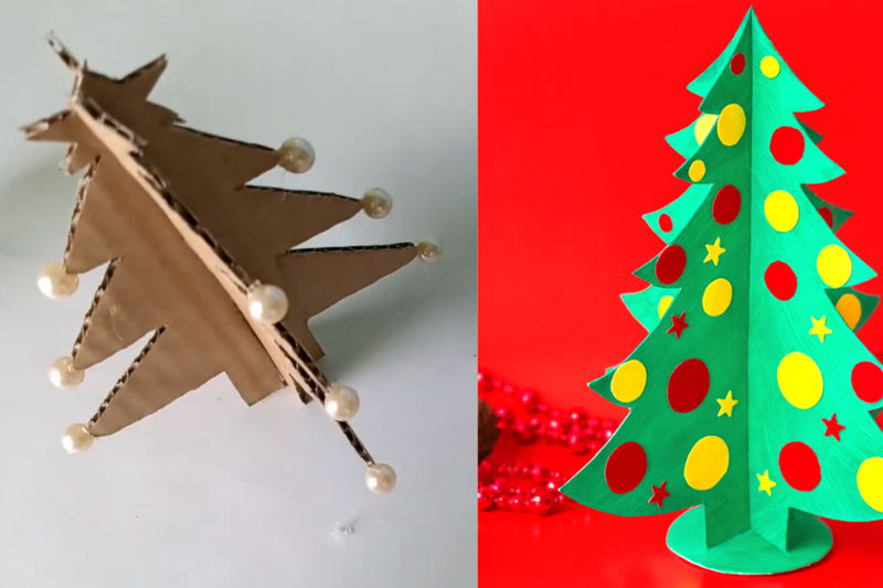 Làm cây thông Noel bằng giấy (10)