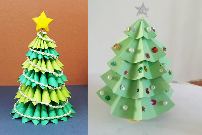 Làm cây thông Noel bằng giấy (11)