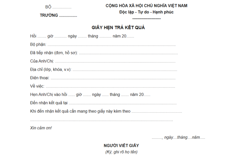 Giấy hẹn
