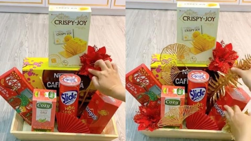 Sắp xếp giỏ quà Tết hợp lý