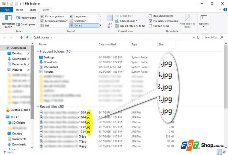 cách làm hiện đuôi file trong Win 10 - 06