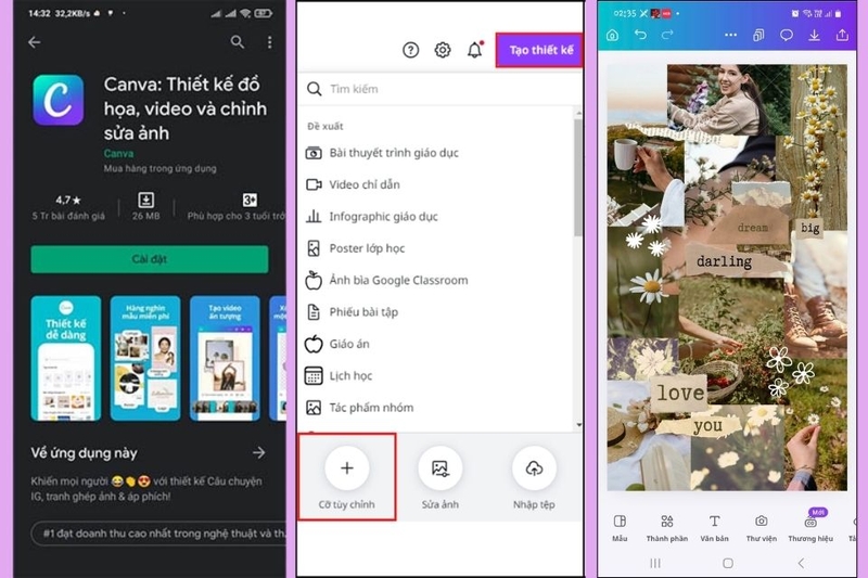 làm hình nền điện thoại bằng Canva