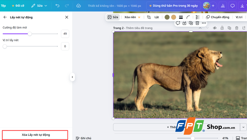 Cách làm mờ bằng Auto Focus 2