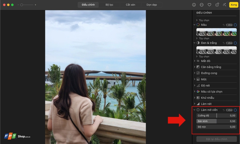 Làm mờ viền cho ảnh trong Ảnh trên máy Mac (ảnh 4)