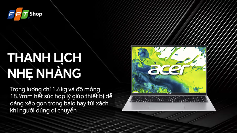 laptop acer dưới 20 triệu 2026 - Aspire Lite 16 AL16-71P-5674