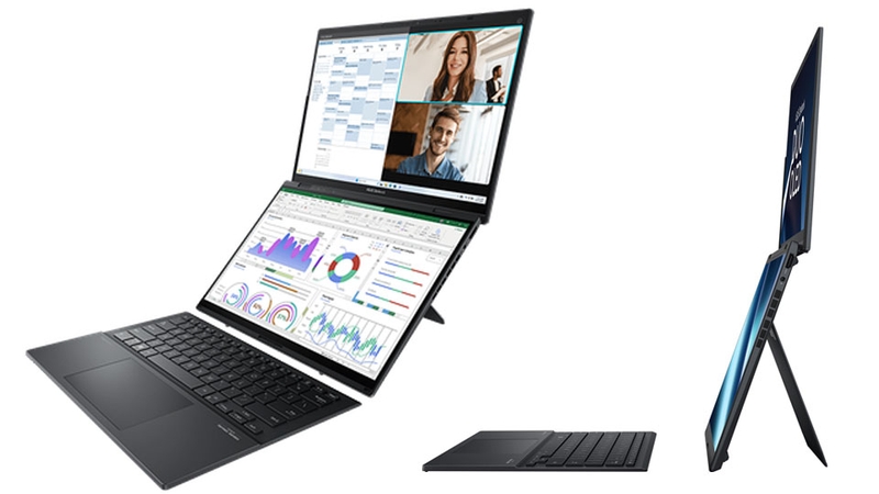 Laptop Asus Zenbook 14 Duo OLED sở hữu 2 màn hình cảm ứng linh hoạt