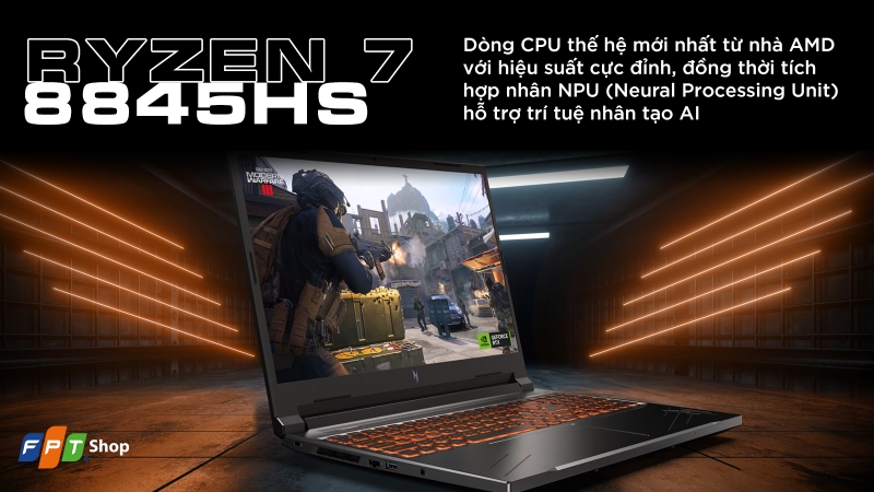 Laptop Acer Gaming Nitro ProPanel ANV16-41-R36Y R7 8845HS thuộc top laptop cho dân lập trình đáng lựa chọn