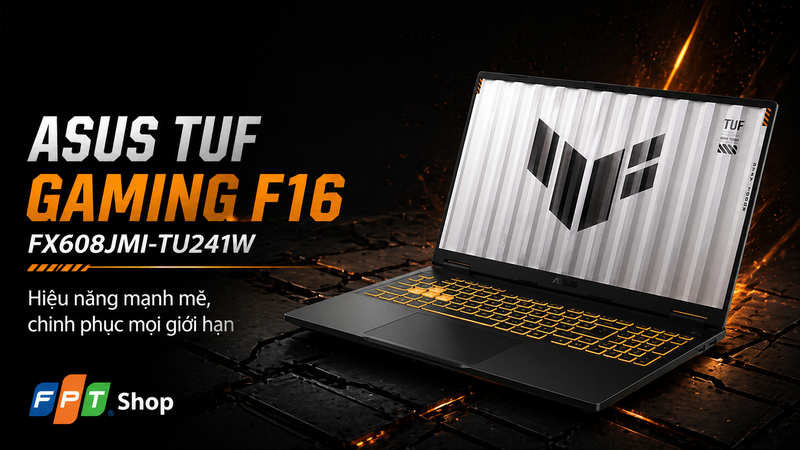 laptop cho sinh viên kỹ thuật cơ điện tử 2026 - Asus TUF Gaming F16 FX608JMI-TU241W