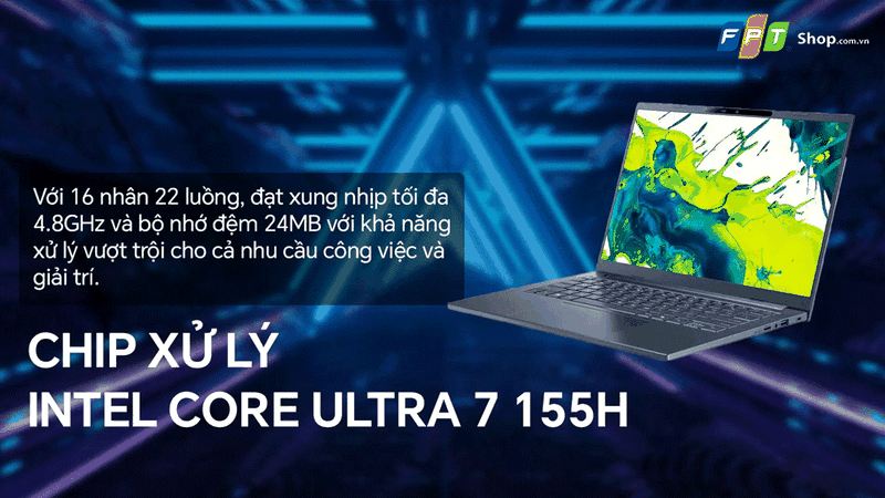 laptop cho sinh viên kỹ thuật dưới 20 triệu 2026 - Acer Aspire Go 14 AI AG14-71M-7681 Ultra 7 155H