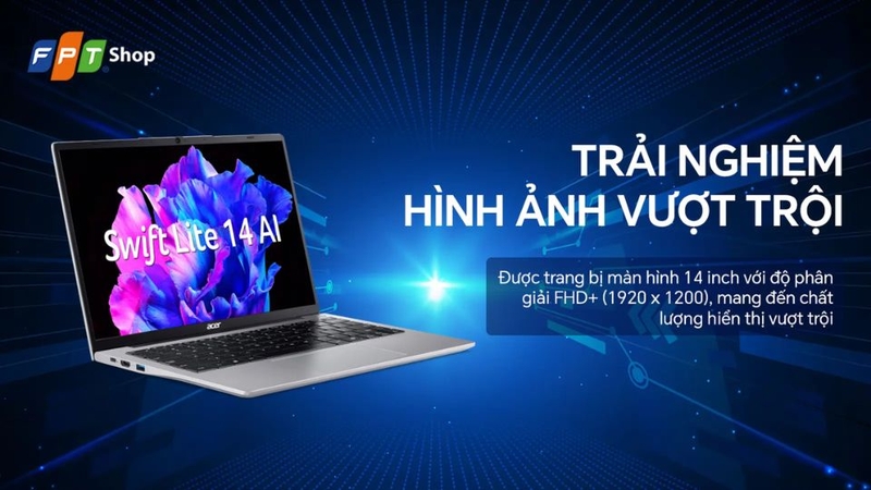 laptop cho sinh viên ngành Quan hệ công chúng 2026 - Laptop Acer Swift Lite 14 AI SFL14-51M-56HS