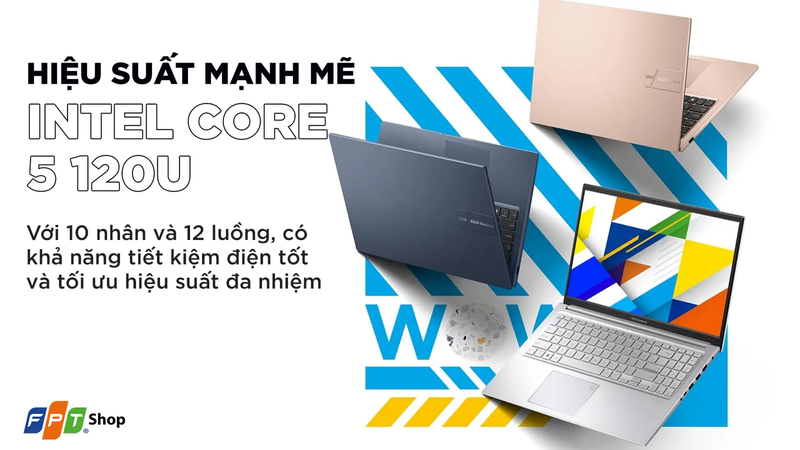 Asus Vivobook 15 X1504VA-BQ165W là mẫu laptop cho sinh viên ngoại ngữ 2026 cao cấp của thương hiệu Asus