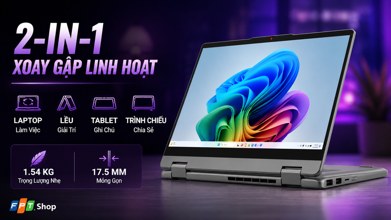 Gợi ý các mẫu laptop doanh nhân cao cấp nhất 2026 - lenovo ideapad 5 2 in 1 14iph11 u7 355 83ug0027vn