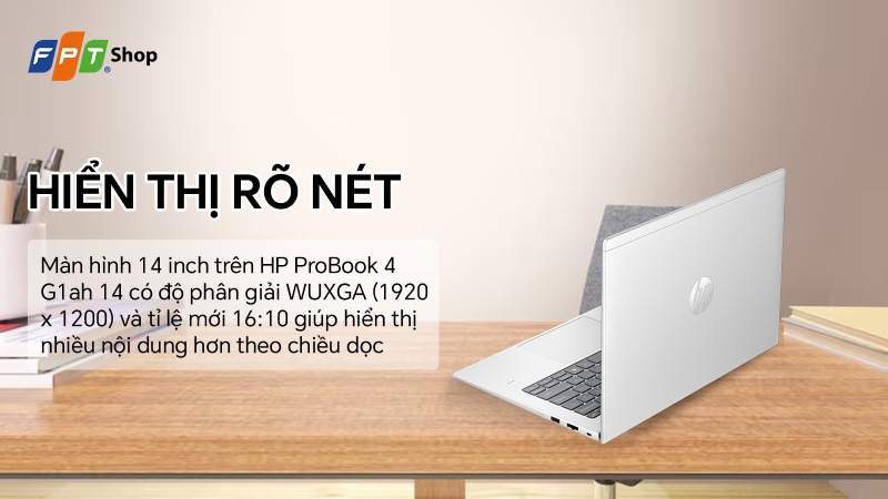 hp probook 4 g1ah 14 r5 220 sở hữu ngoại hình chuyên nghiệp với gam màu Pike Silver thanh lịch