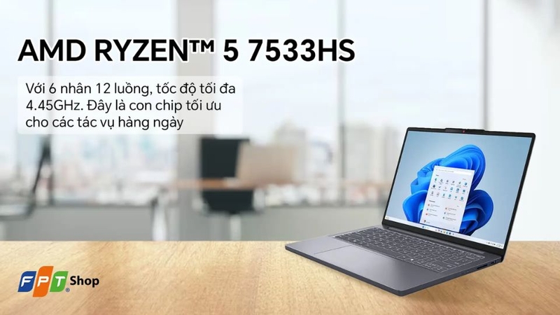laptop màu đen - Laptop Lenovo IdeaPad Slim 3 14ARP10 R5 83K6005UVN