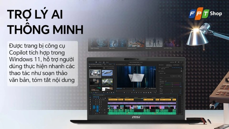 laptop màu đen - Laptop MSI Modern 15 H AI C2HMG-220VN