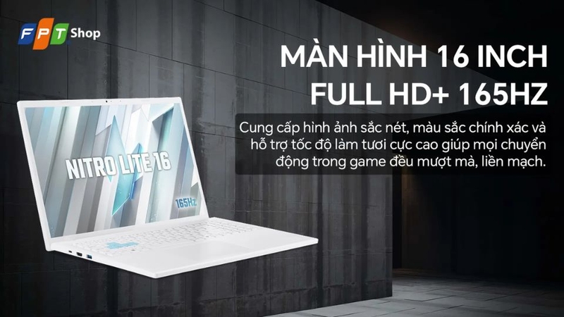 laptop màu trắng - Laptop Acer Gaming Nitro Lite 16 NL16-71G-71UJ