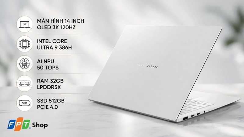 laptop màu trắng - Laptop ASUS Zenbook S14 UX5406AA-SU415WS