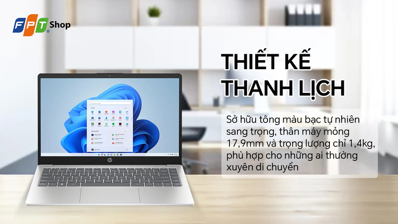 Top laptop mỏng nhẹ dưới 20 triệu 2026 - Laptop HP 14-em0255AU
