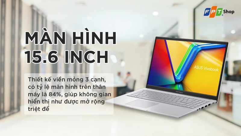 Top laptop mỏng nhẹ dưới 20 triệu 2026 - Asus Vivobook 15 X1504VA-BQ165W