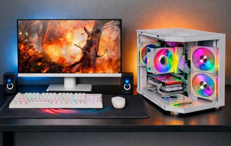 lắp đặt PC cũng cần thêm nhiều phụ kiện đi kèm như màn hình, loa hoặc bàn phím