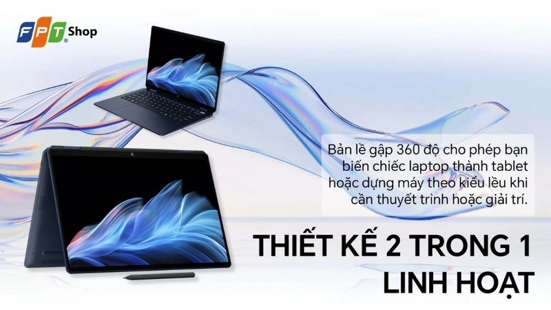 Laptop HP OmniBook Ultra Flip 14-fh0040TU Ultra 7-258V/AI/32 GB/1 TB/14" 2.8K OLED Touch/Win11/Office HS21_B13VHPA