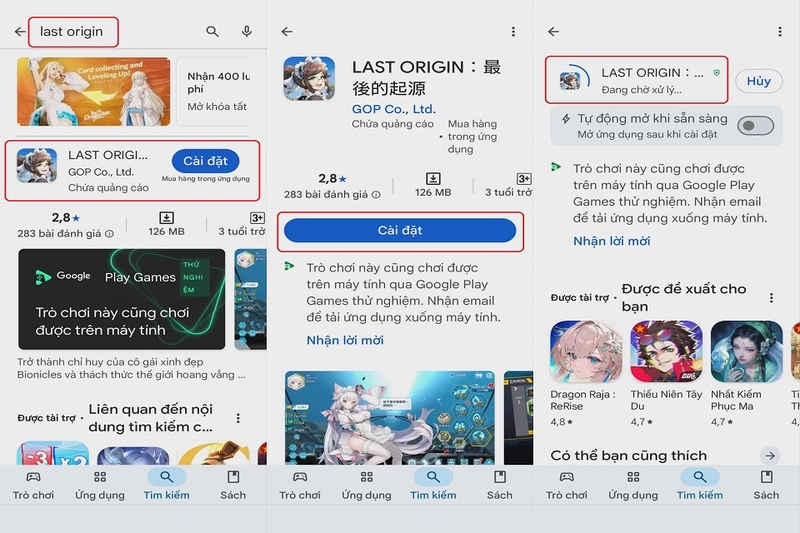 Tải game về cho Android