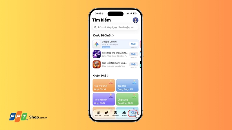 Mở ứng dụng App Store