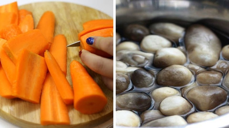 Bước 2: Chuẩn bị rau củ