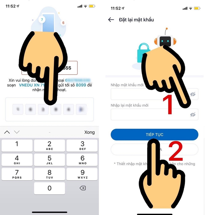 Cách lấy lại mật khẩu vnEdu 4