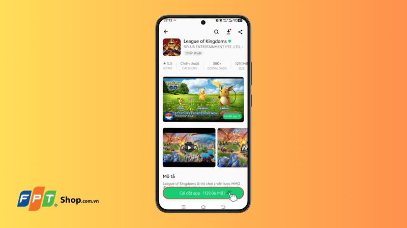 Nhấn Cài đặt app để tải file cài đặt về máy