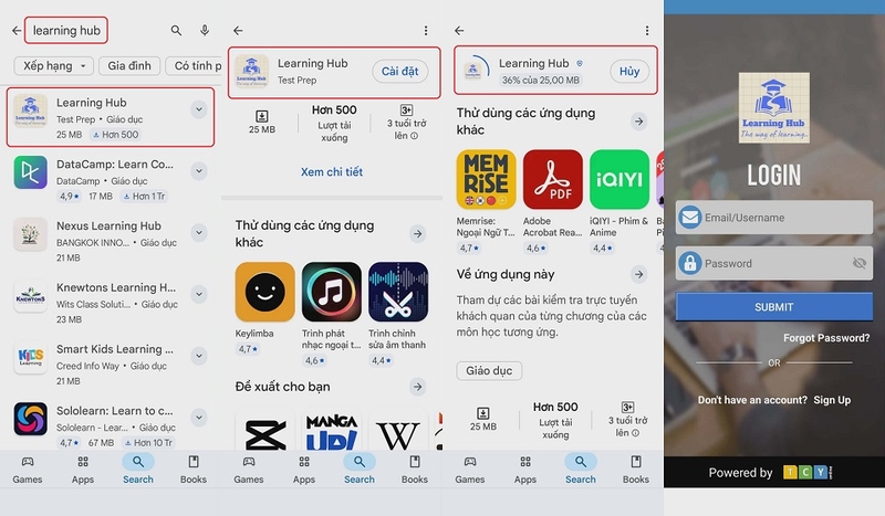 Cách tải về Learning Hub cho thiết bị Android của bạn