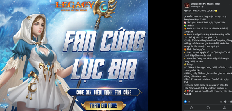 Nhận thêm quà Legacy